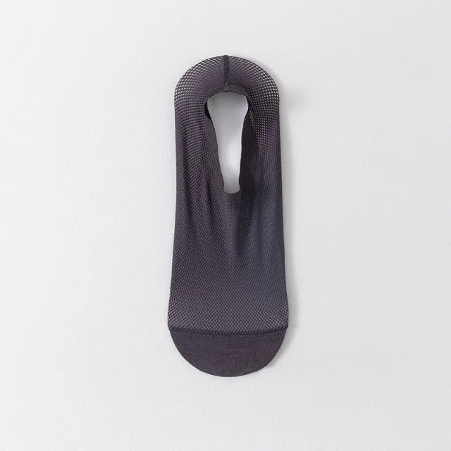 Thin Ice Silk Socks Mesh Breathable Cotton Bottom Non slip Shallow Mouth Invisible Tight Dark Gray - Shop at LoveMi