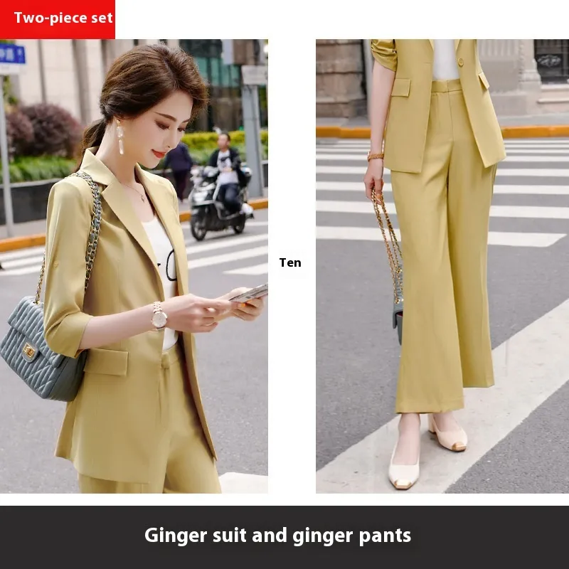Summer Short Sleeve Isn Trendy Women's Suit - Ginger Top Pants-5Xl - View 1