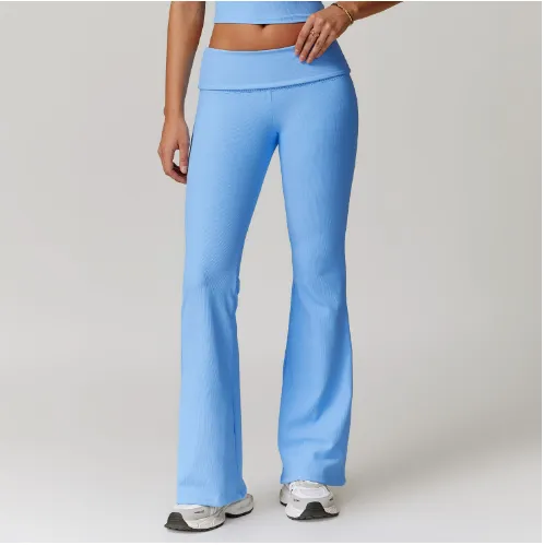 Threaded Tight Long Sleeve T shirt Yoga Clothes Breathable Quick drying Outfit Sky Blue - Shop at LoveMi