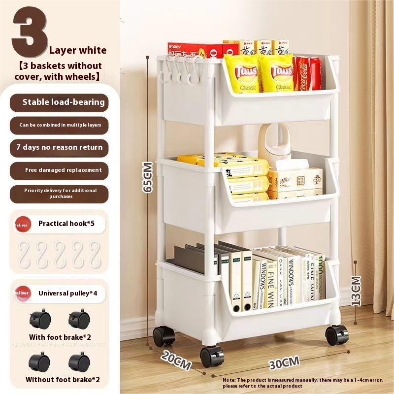 Title 2, Multi-layer Household Storage Rack With Wheels ...