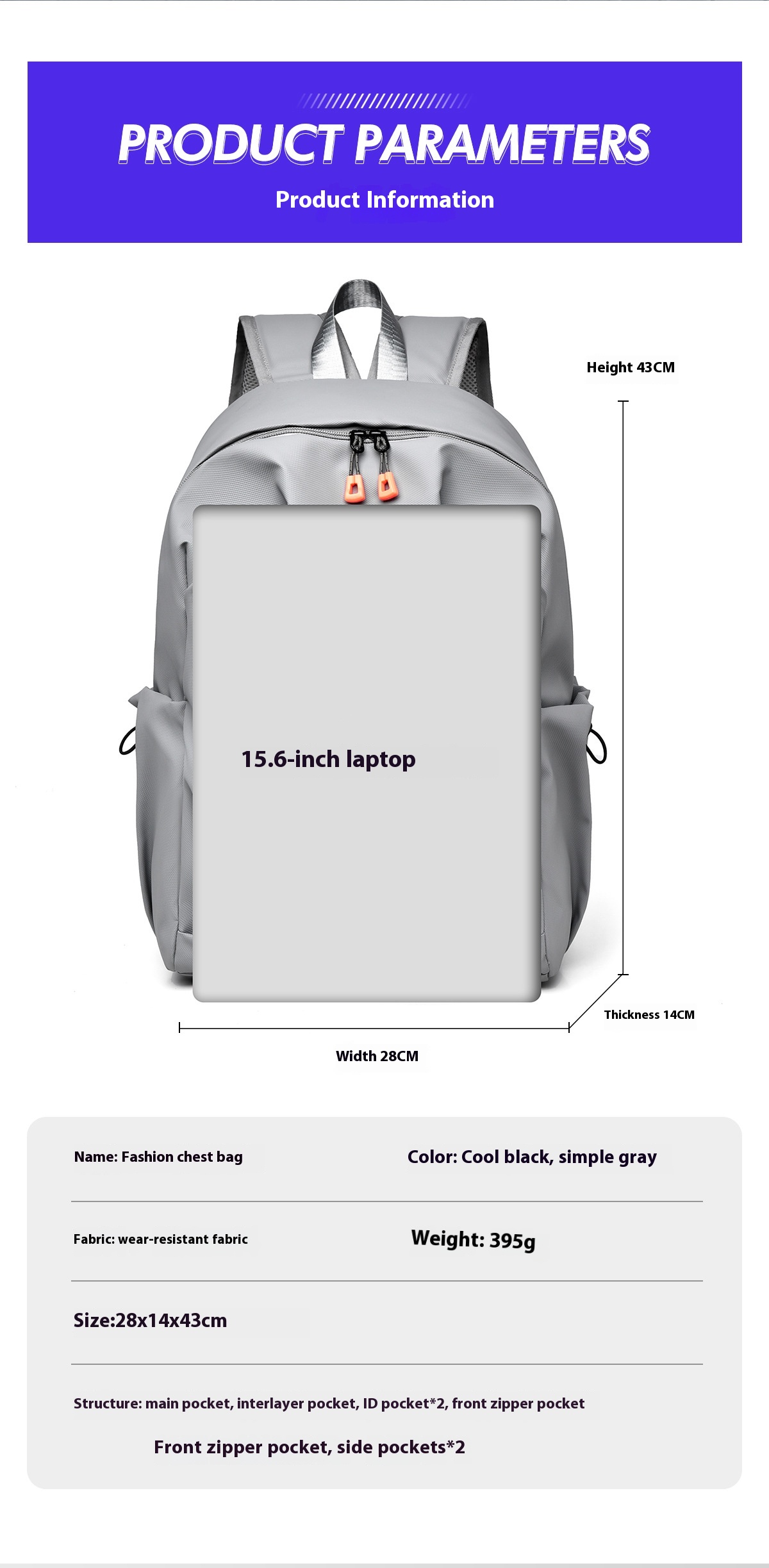 Title 4, Backpack Casual Simple Large Capacity Travel St...