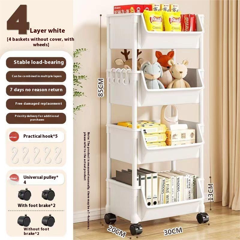 Title 1, Multi-layer Household Storage Rack With Wheels ...