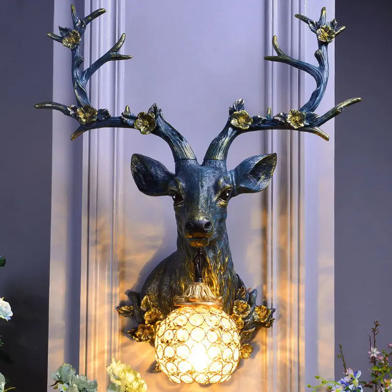 Lucky Antlers Wall Lamp Vintage Ornament