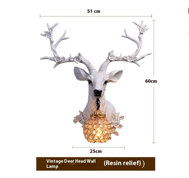 Lucky Antlers Wall Lamp Vintage Ornament