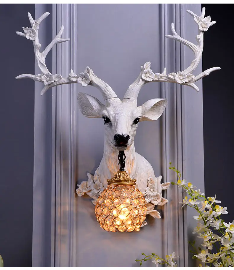 Lucky Antlers Wall Lamp Vintage Ornament