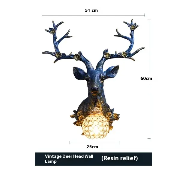 Lucky Antlers Wall Lamp Vintage Ornament