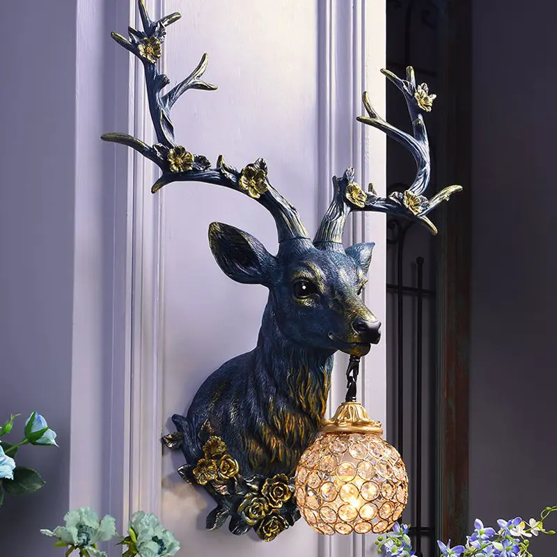 Lucky Antlers Wall Lamp Vintage Ornament