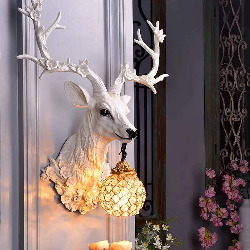 Lucky Antlers Wall Lamp Vintage Ornament