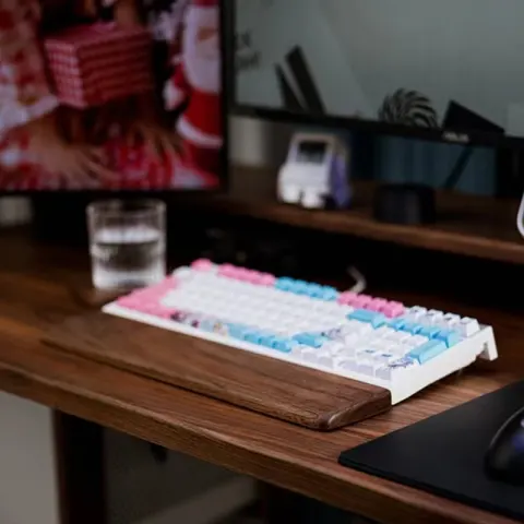 Keyboard Palm Rest Wooden Wrist Mouse Pad