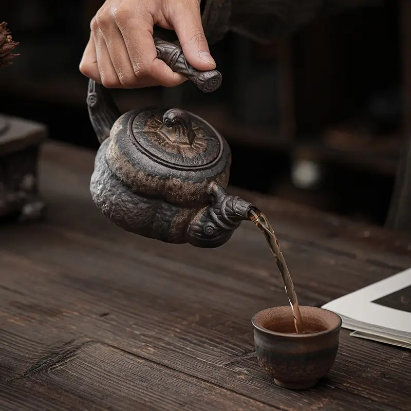 Handmade Stoneware Teapot Single Pot Ceramic Kung Fu Tea Maker