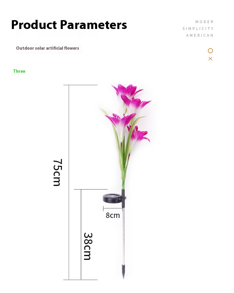 Title 9, Farbige LED-Solar-Rasenlampe, Hof-Bodenlampe