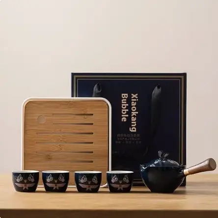 Portable Ceramic Kung Fu Tea Set For Home Outdoor Travel