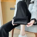 Black Ninth Pants Plus Velvet