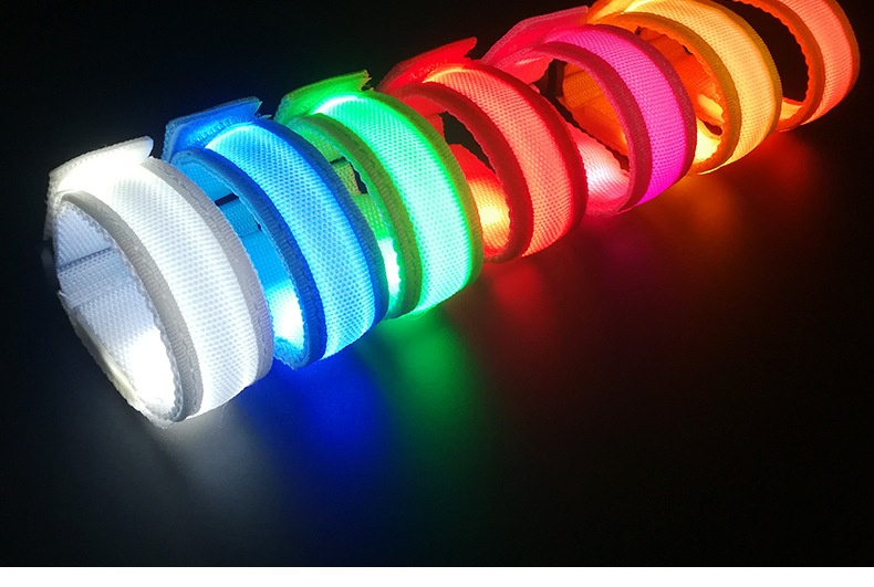 Title 5, Pulseira luminosa de festa em tecido de nylon LED