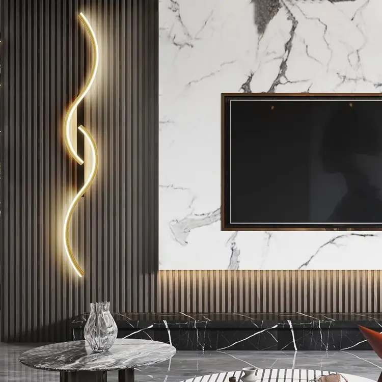 Simple Bedside Wall Lamp Living Room Background