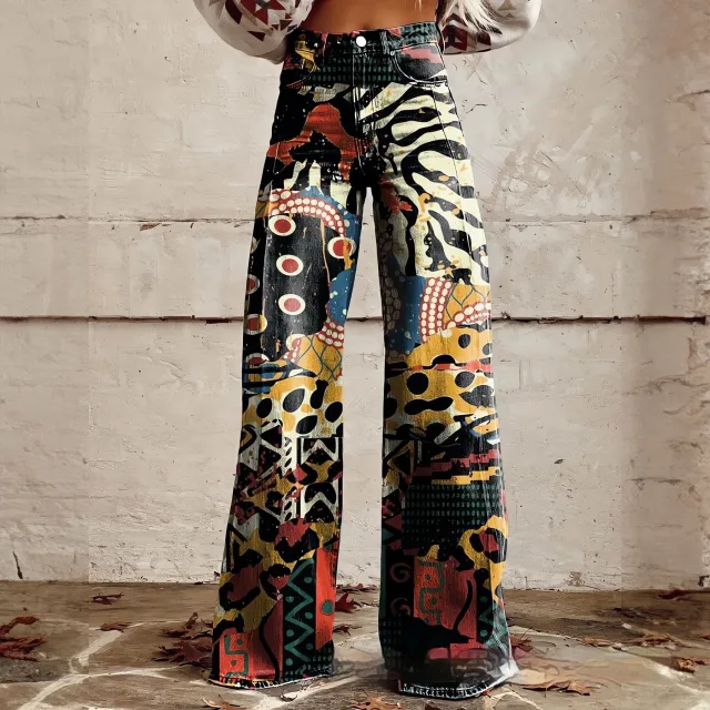 Foreign Trade Plus Size Women's Casual Pants Thin Imitation Jeans Wide Leg Imitation Denim 19 5Xl - Shop at LoveMi