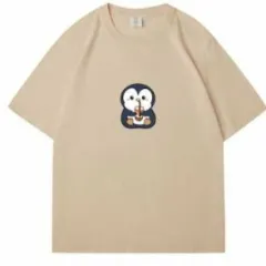 Cotton Short-sleeved T-shirt Loose Shoulder Half-sleeved Top - Camel - View 1
