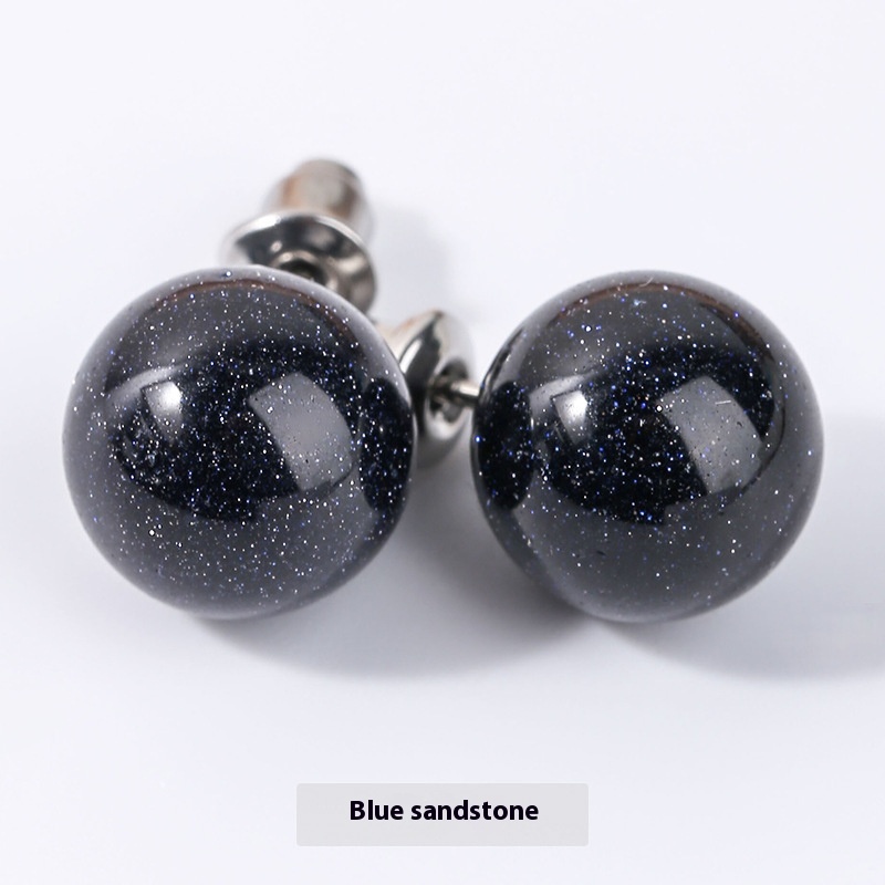 Blue Ball Stud Earrings