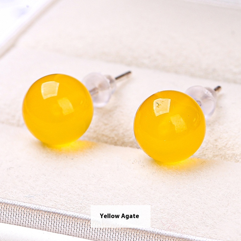 Yellow Ball Stud Earrings