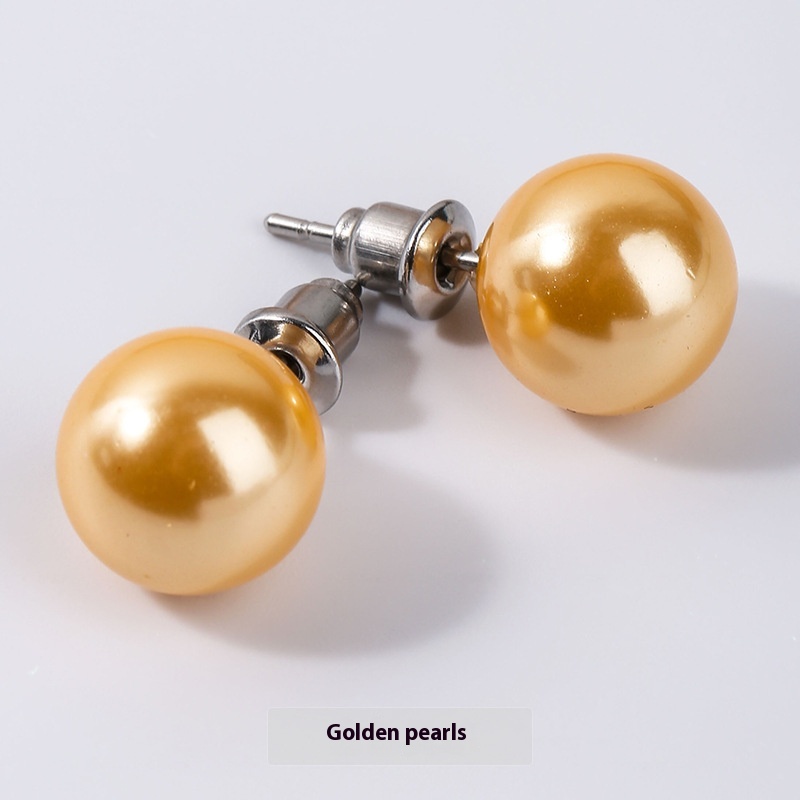 Gold Ball Stud Earrings