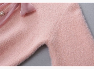 Short Artificial Mink Fur Sweater Coat