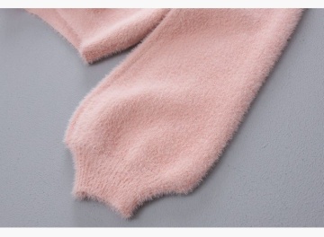 Short Artificial Mink Fur Sweater Coat