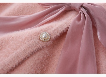 Short Artificial Mink Fur Sweater Coat