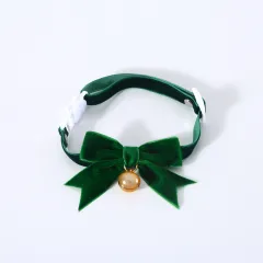 Spring Festival Christmas Velvet Hand Bow Tie Anti-suffocation Buckle - New Green Velvet Bow - View 1
