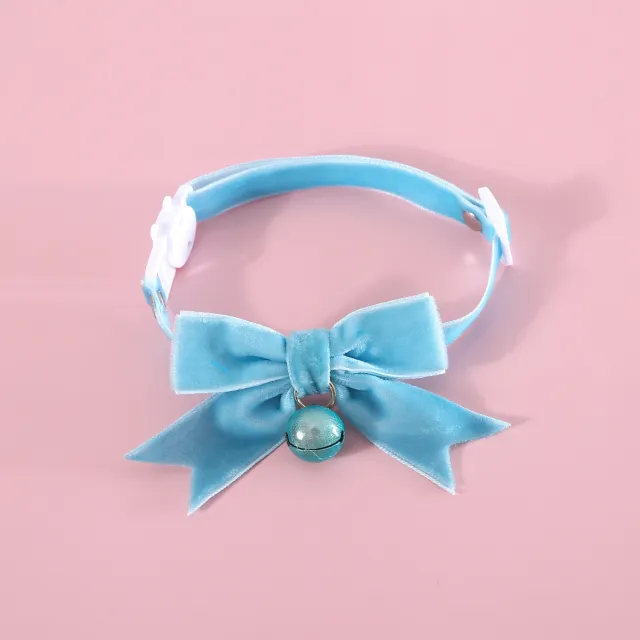 Spring Festival Christmas Velvet Hand Bow Tie Anti suffocation Buckle New Blue Velvet Bow - Shop at LoveMi
