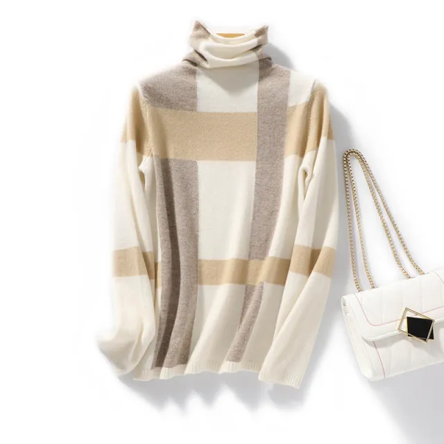 Pure Wool Sweater Matching Sweater Pile Collar Bottoming Shirt White - Shop at LoveMi
