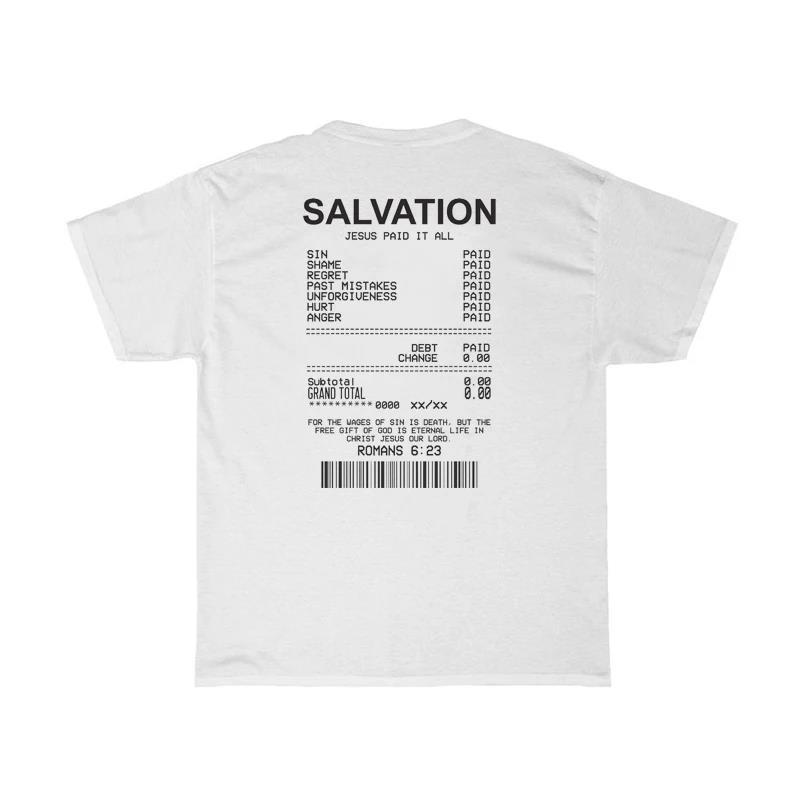 Title 3, Women Salvation Back Print Bible Verse T-Shirts...