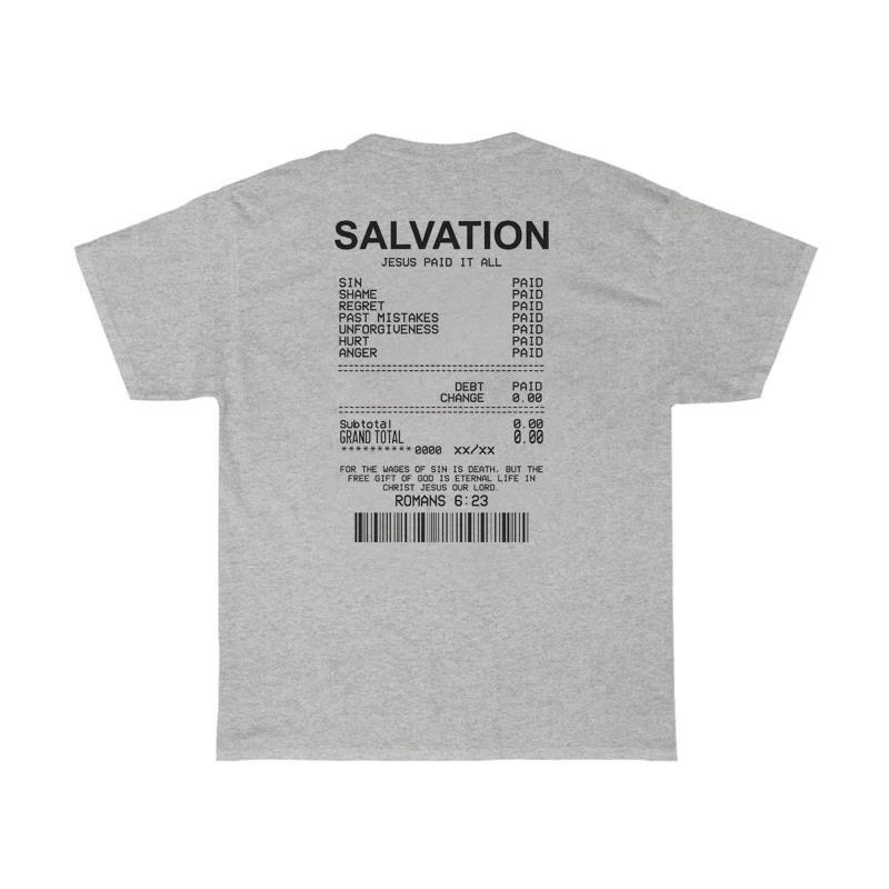 Title 6, Women Salvation Back Print Bible Verse T-Shirts...