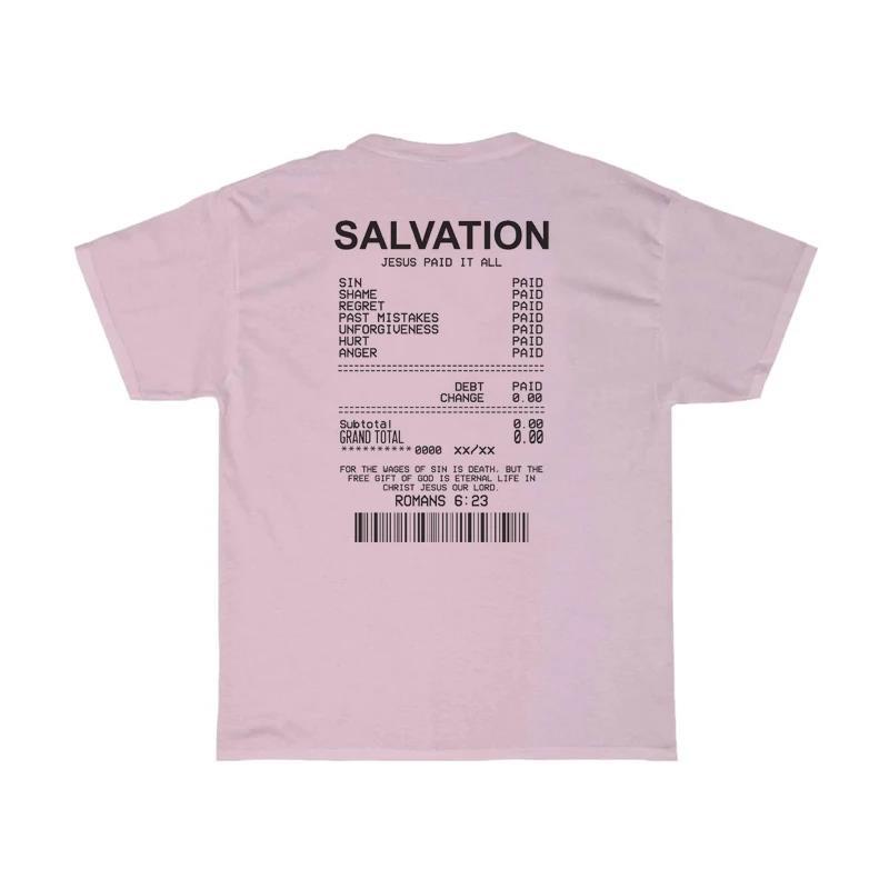 Title 5, Women Salvation Back Print Bible Verse T-Shirts...