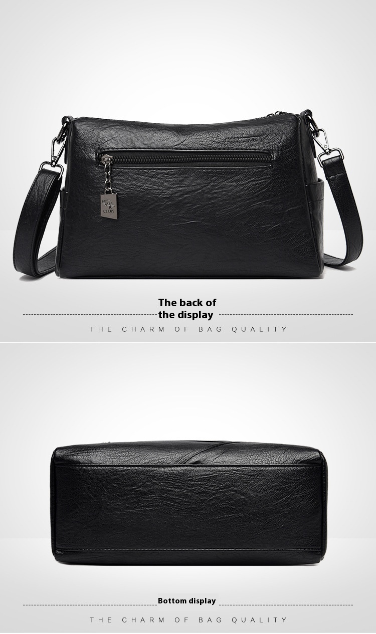 Title 6, Bolsa Crossbody de Couro Macio com Grande Capac...