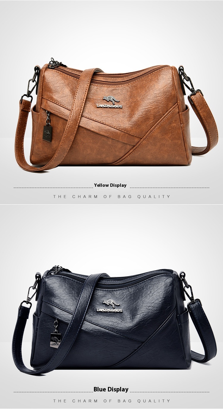 Title 4, Bolsa Crossbody de Couro Macio com Grande Capac...