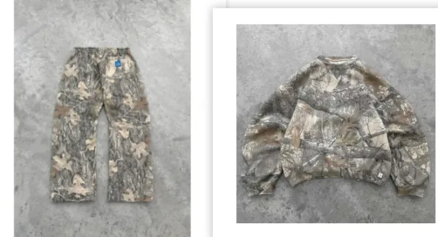 Camouflage Street Retro Hip Hop High Street Men's And Women's Same Loose Hooded Sweater Headless Version Set - Shop at LoveMi