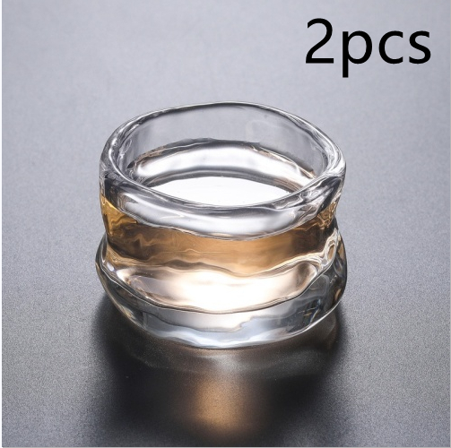 Matching Glass Teacup Heat-resistant Hammered Pattern Thick Tea Set