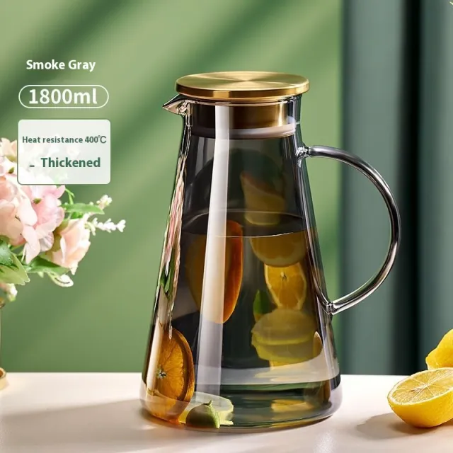 Large Capacity Glass High Temperature Resistant Cool Fruit Teapot Thickened Gray Dyed Version - Shop at LoveMi