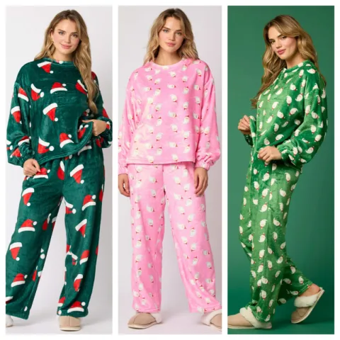 Casual Flannel Pajama Sets for Women 2 Piece Cute