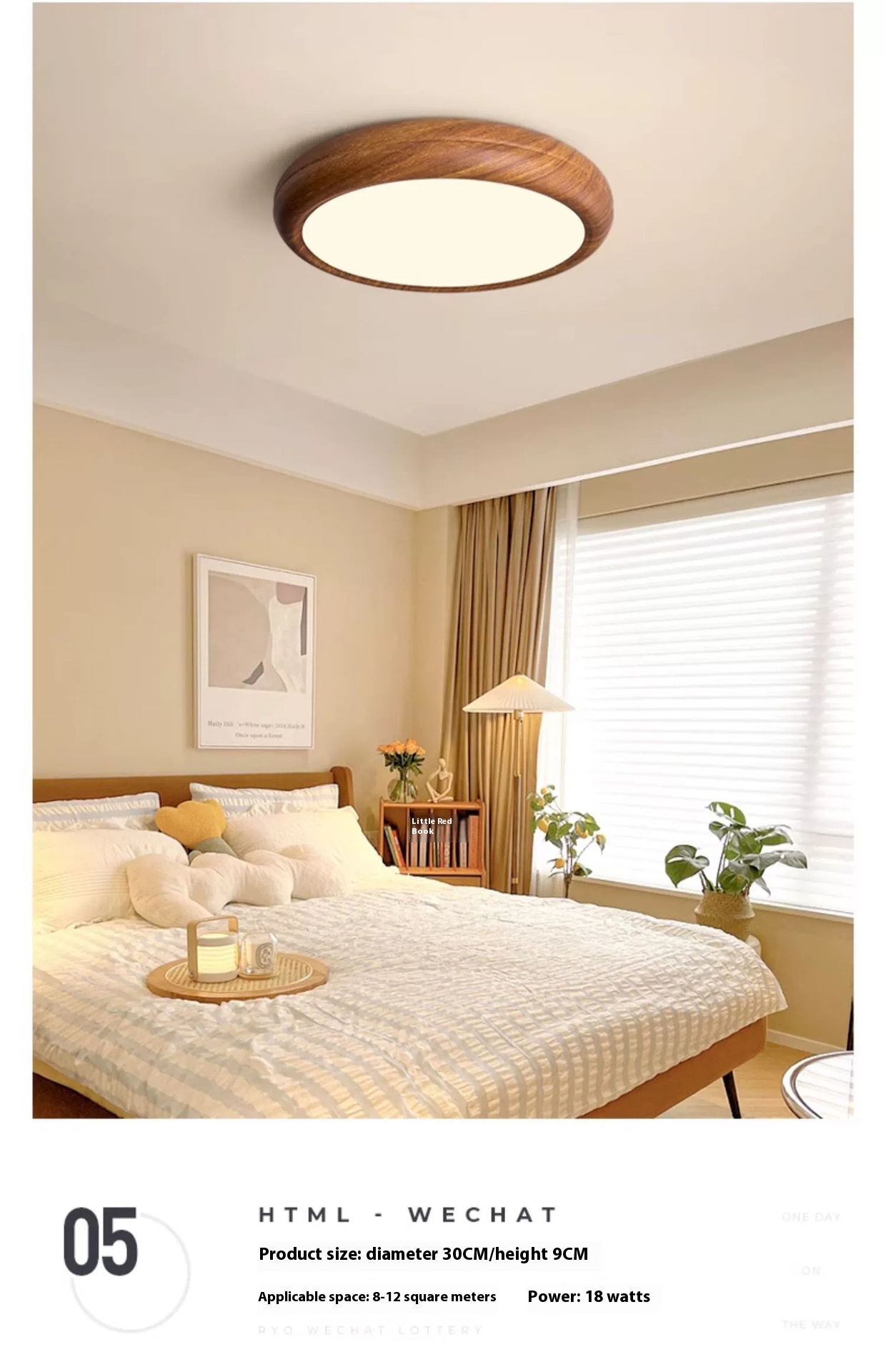 Title 4, Bedroom Ceiling Lamp Creative Walnut Colors Ill...