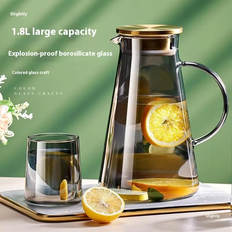 Large Capacity Glass High Temperature Resistant Cool Fruit Teapot