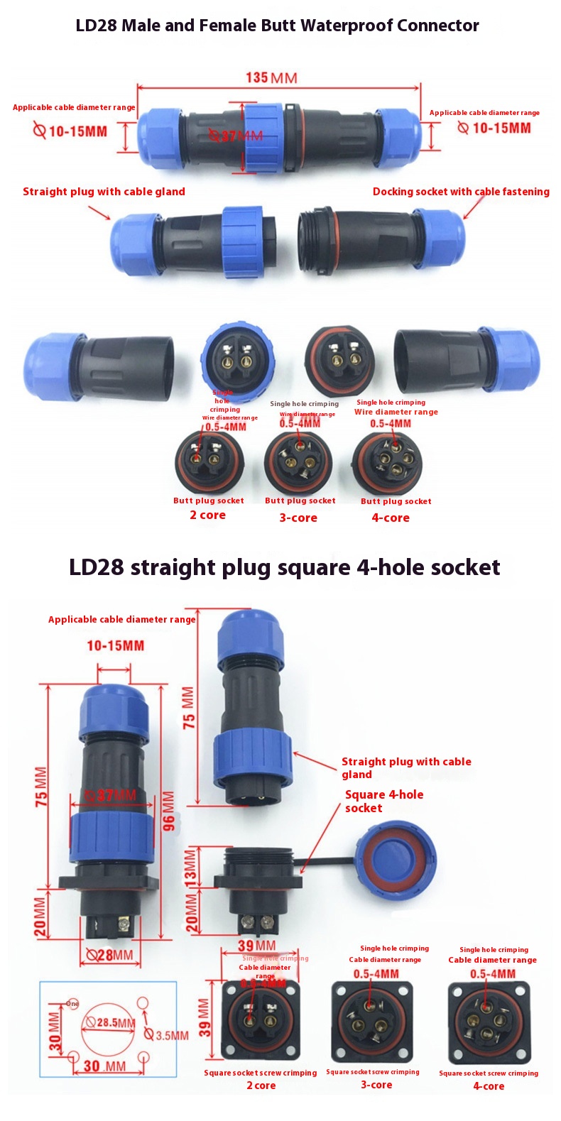 Title 3, Aviation Plug-in Socket Waterproof Connector We...