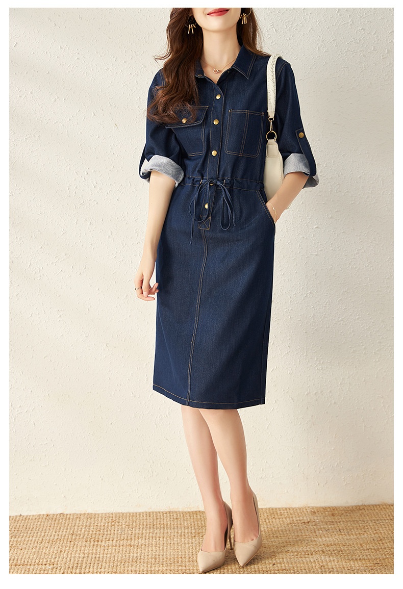 Title 2, Handsome Retro Denim Waist-tight Dress