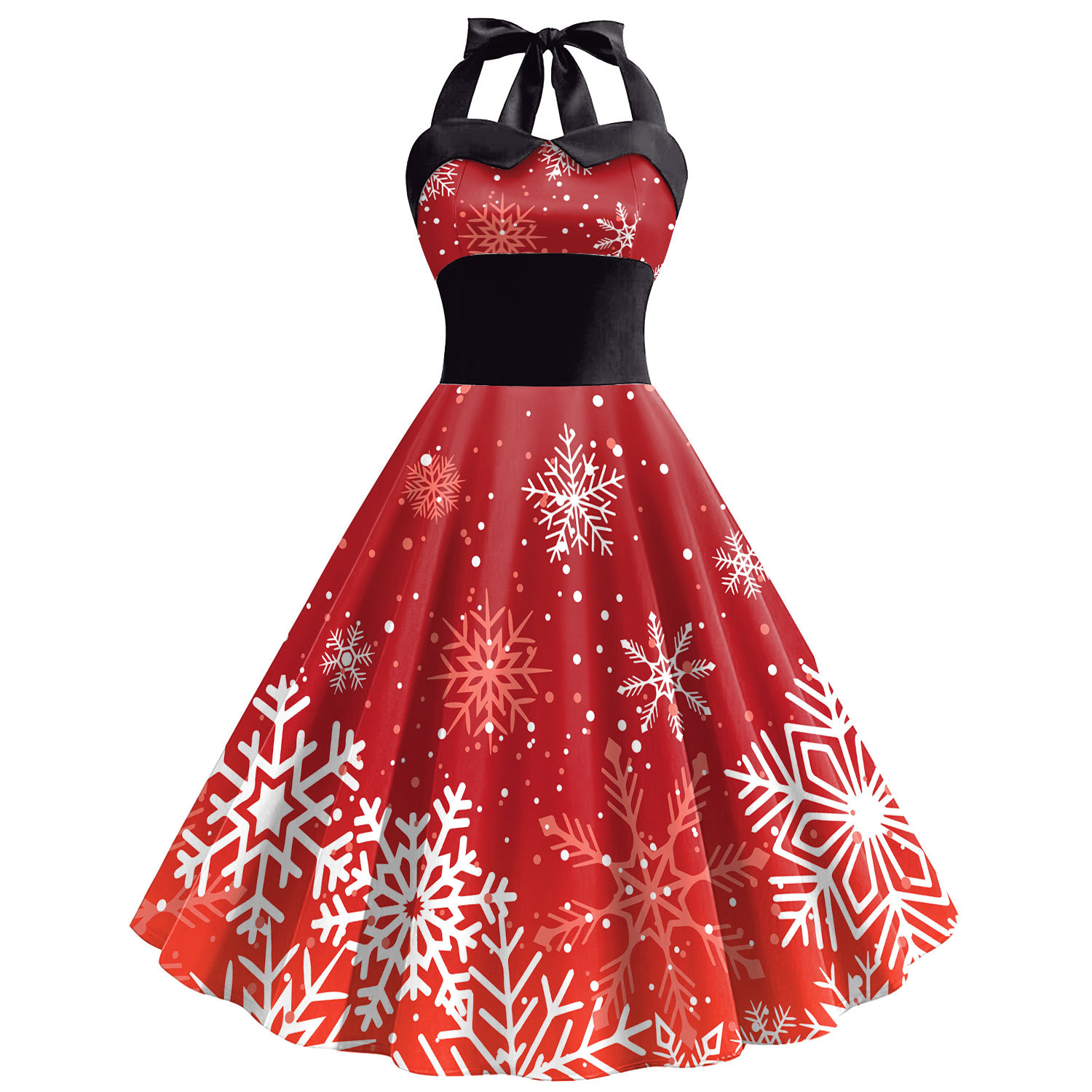 Title 5, Vestido navideño Estampado de copos de nieve na...