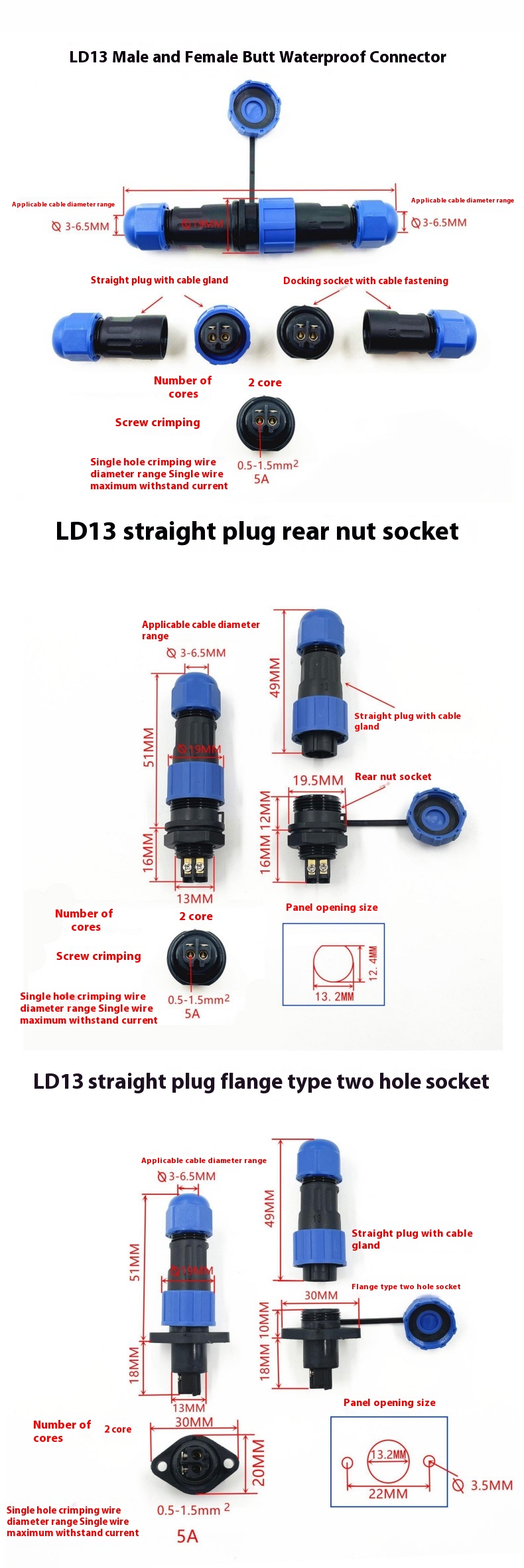 Title 6, Aviation Plug-in Socket Waterproof Connector We...