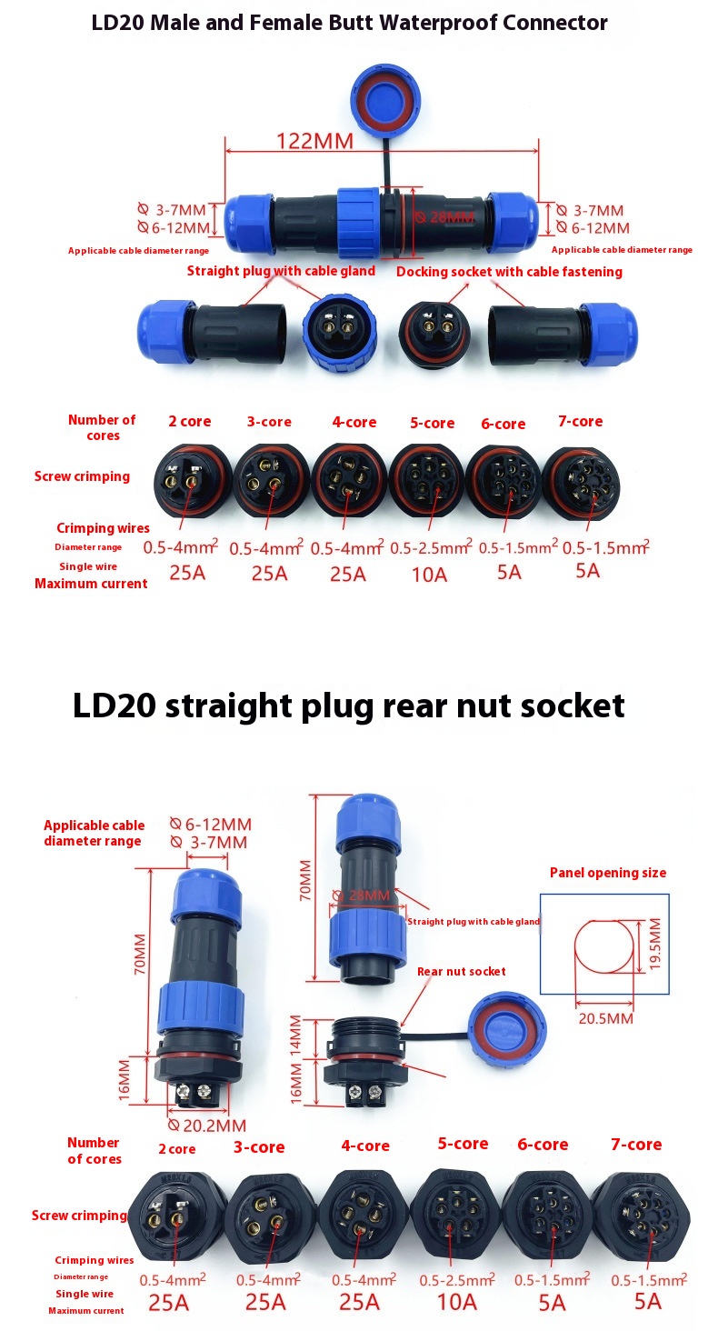 Title 4, Aviation Plug-in Socket Waterproof Connector We...