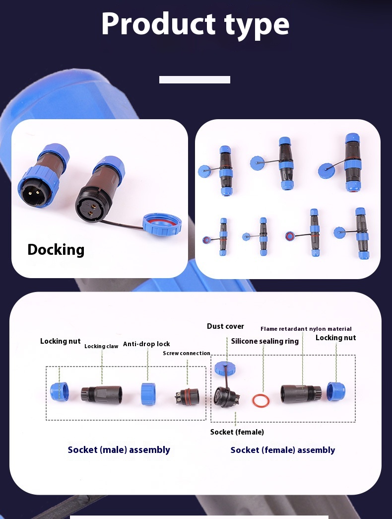 Title 12, Aviation Plug-in Socket Waterproof Connector We...