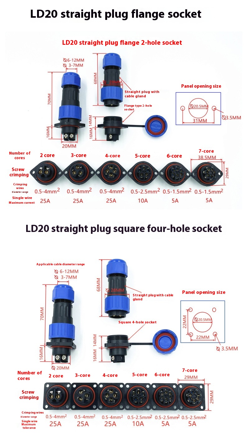 Title 7, Aviation Plug-in Socket Waterproof Connector We...