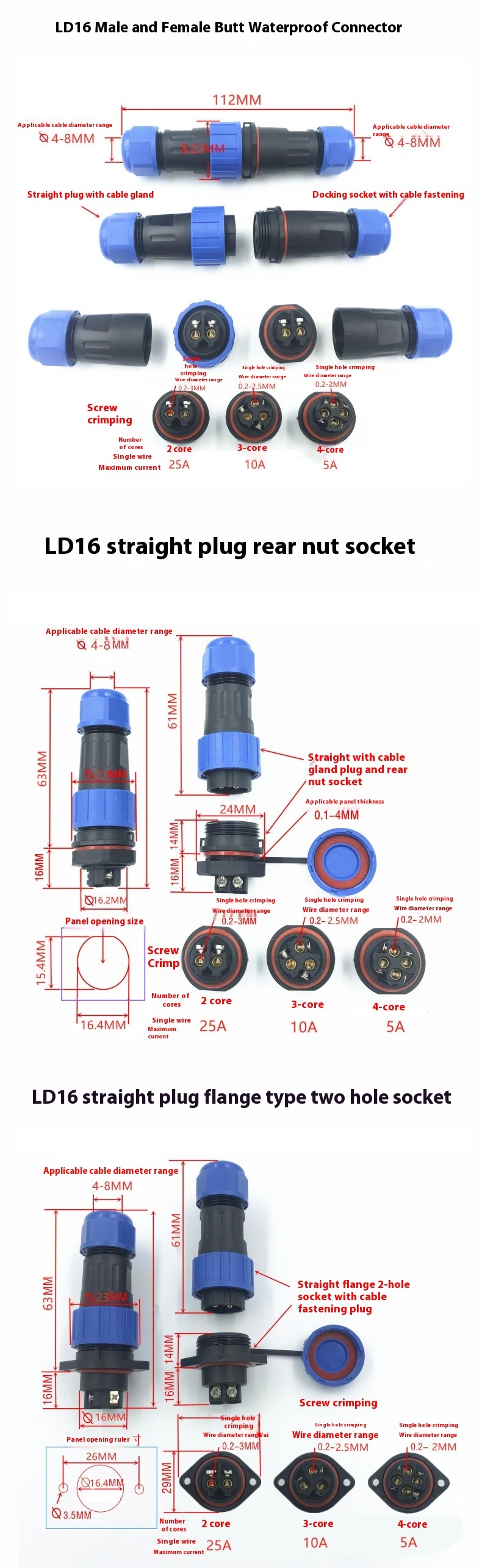 Title 13, Aviation Plug-in Socket Waterproof Connector We...