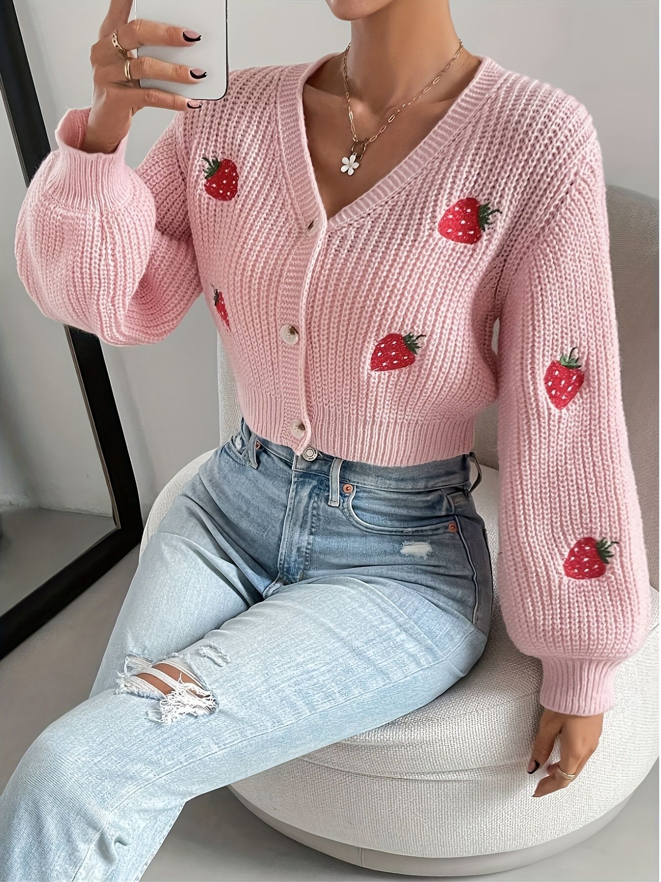 Title 5, Casual Knitted Sweater Coat For Women